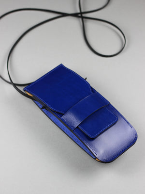 NUVO Handmade Leather Smartphone Case Electric Blue | Crossbody Design from Barcelona